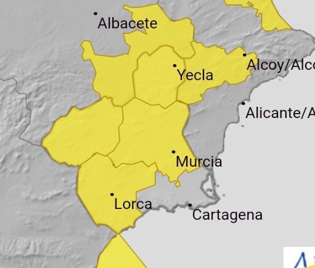 Alerta amarilla por lluvias en Alhama de Murcia hasta las 16:00 h, Foto 1