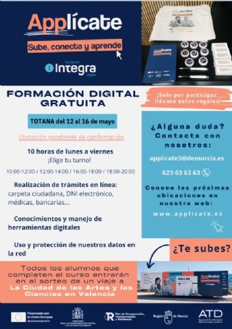 Llega a Totana “Applícate: sube conecta y aprende”´, una nueva campaña itinerante de cursos gratuitos de formación en materia de seguridad digital - 1, Foto 1