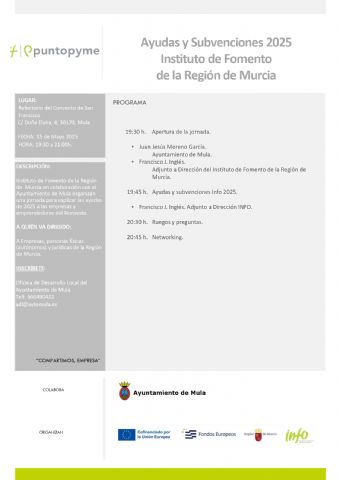 Mula acoge una jornada informativa sobre ayudas y subvenciones para empresas y emprendedores - 1, Foto 1
