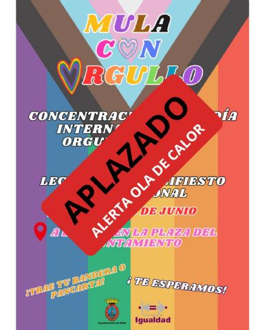 Aplazada la concentración y lectura del Manifiesto del Orgullo prevista para mañana debido a las altas temperaturas - 1, Foto 1