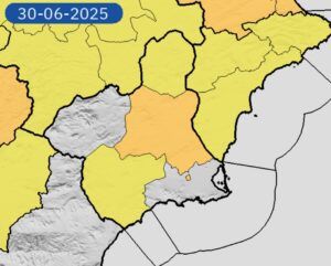 Meteorología actualiza avisos por temperaturas máximas: naranja (40º) en la Vega del Segura y amarillo (39º) en el Altiplano y Valle del Guadalentín (38º) - 1, Foto 1