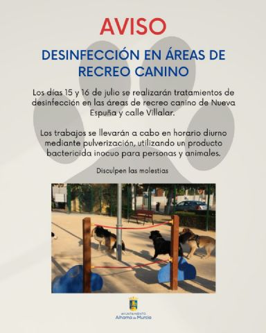 Tratamientos de desinfeccin en las reas de recreo canino, Foto 1
