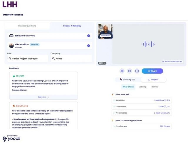 LHH lanza el Centro de Entrevistas LHH, con tecnología Yoodli - 1, Foto 1