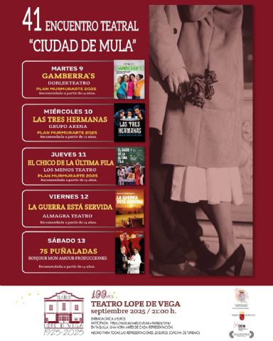 41 Encuentro Teatral “Ciudad de Mula”, que se celebrará del 9 al 13 de septiembre en el Teatro Lope de Vega - 1, Foto 1