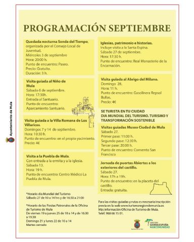 Turismo presenta la programación de septiembre, un mes marcado por las Fiestas de Mula - 1, Foto 1