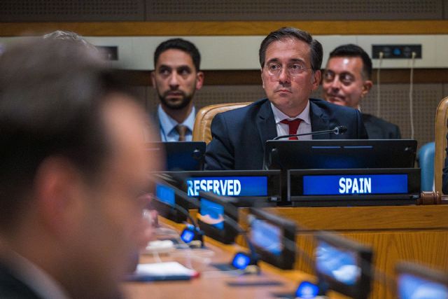 José Manuel Albares pide aprovechar el impulso político actual para lograr la solución de los dos Estados - 1, Foto 1