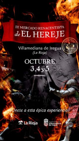 Villamediana de Iregua celebra el Mercado Renacentista de El Hereje el 3, 4 y 5 de octubre con teatro, fuego, música, talleres y fuego - 1, Foto 1