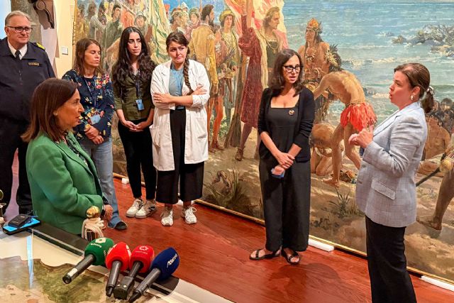 La intervención de urgencia del equipo técnico del Museo Naval limitó los daños del cuadro vandalizado el 12 de octubre - 1, Foto 1