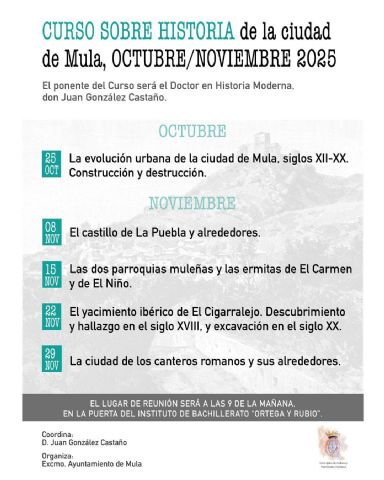 Nueva edición del Curso sobre Historia de la ciudad de Mula? - 1, Foto 1