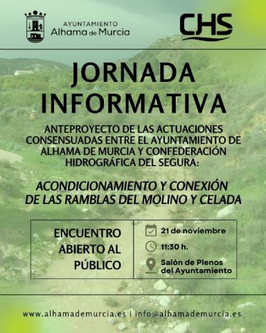 La Confederacin Hidrogrfica del Segura y el Ayuntamiento presentan el anteproyecto para el acondicionamiento y conexin de las ramblas del Molino y Celada, Foto 1