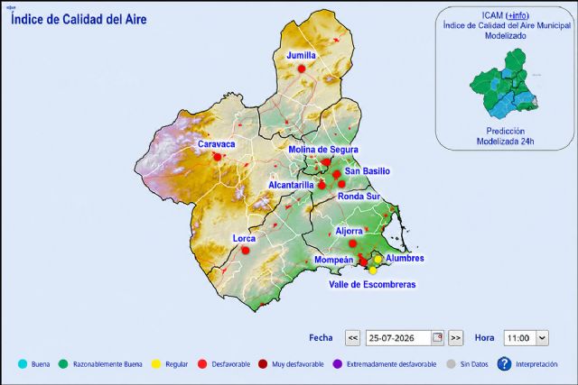Se mantiene el Nivel 2 Correctivo por partículas en La Aljorra y se extiende a Mompeán Se mantiene el Nivel 2 Correctivo por partículas en La Aljorra y se extiende a Mompeán