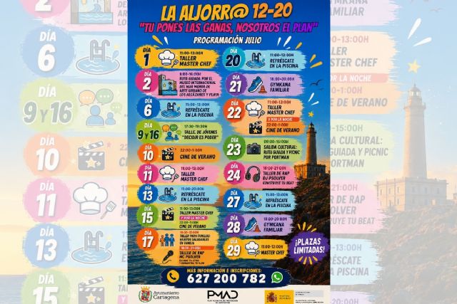 Actividades gratuitas de ocio este verano 2026 para jóvenes de La Aljorra Actividades gratuitas de ocio este verano 2026 para jóvenes de La Aljorra