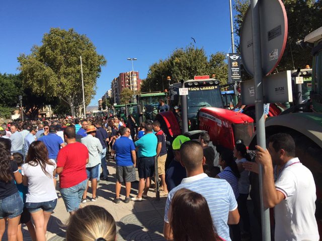 El alcalde de Totana con los agricultores murcianos ante la Asamblea Regional en Cartagena - 6
