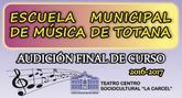 Hoy comienza el programa de audiciones en diferentes disciplinas musicales con motivo de la clausura del curso 2016/17 de la Escuela de Música