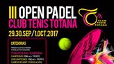 El III Open de Padel club de tenis Totana tendr lugar el fin de semana del 29 de septiembre al 1 de octubre