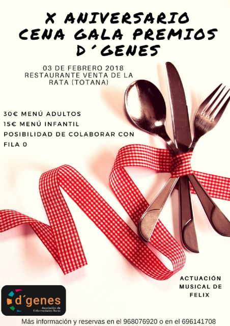 El próximo 3 de febrero tendrá lugar la Cena Gala Premios D´Genes, Foto 1