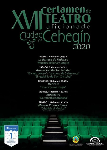 El XVII Certamen de Teatro Aficionado ‘Ciudad de Cehegín’ continúa el próximo viernes - 1, Foto 1