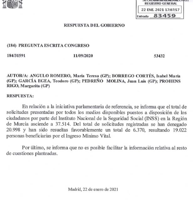 El PP denuncia que se han denegado más de la mitad de las solicitudes registradas en la Región de Murcia para acceder al Ingreso Mínimo Vital - 1, Foto 1