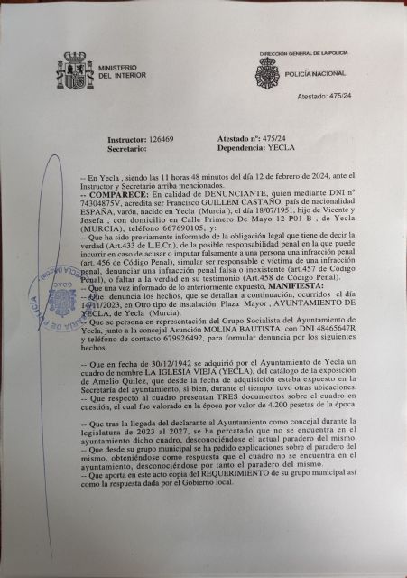 El PSOE presenta una denuncia ante la desaparición de una importante obra de arte comprada por el ayuntamiento - 3, Foto 3