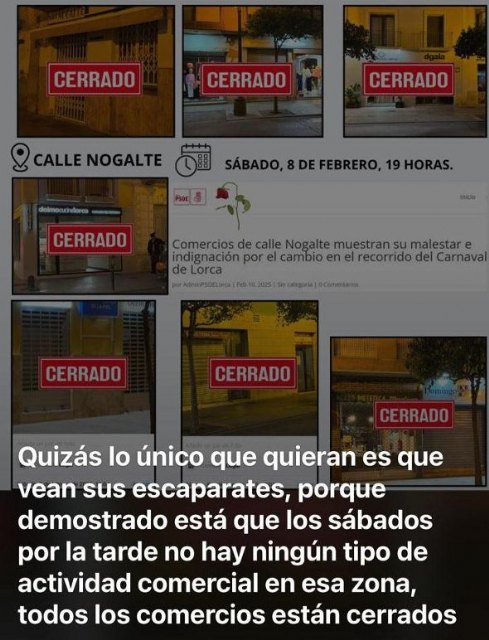 Post publicado por la concejala de comercio de Lorca, Foto 1