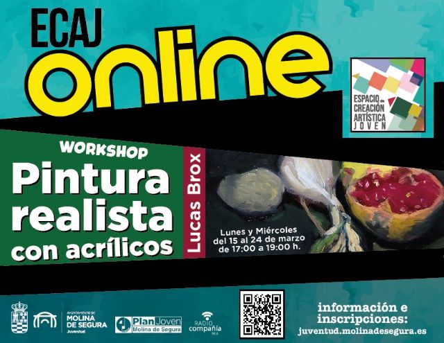 La Concejalía de Juventud de Molina de Segura inicia el lunes 15 de marzo la formación Workshop: Pintura realista con acrílicos - 1, Foto 1