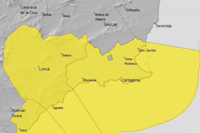 Aviso amarillo por viento de hasta 70 km/h este jueves y viernes en Cartagena - 1, Foto 1