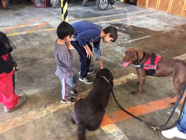 Los alumnos del aula abierta del Joaquín Tendero comparten juegos con la unidad canina de Protección Civil - 2, Foto 2