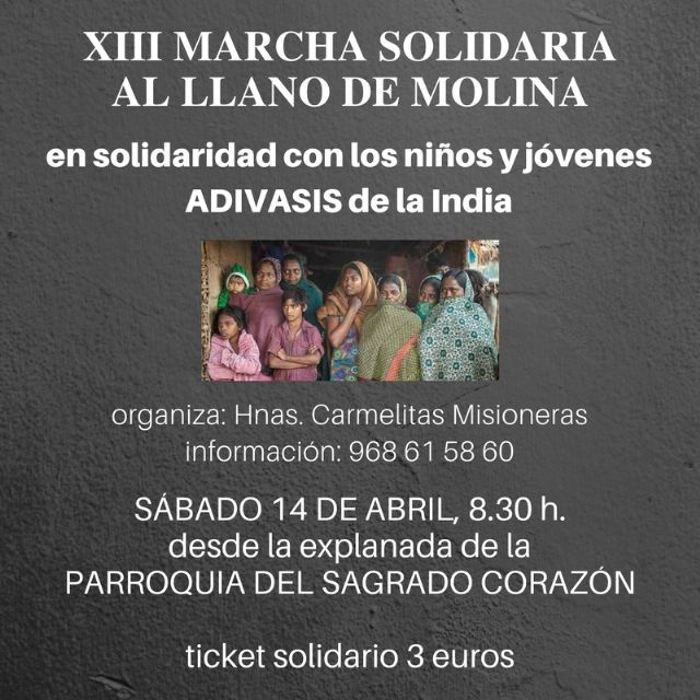 La XIII Marcha Solidaria a El Llano, a beneficio de niños y jóvenes de ADIVASIS, en India, se celebra en Molina de Segura el sábado 14 de abril - 1, Foto 1