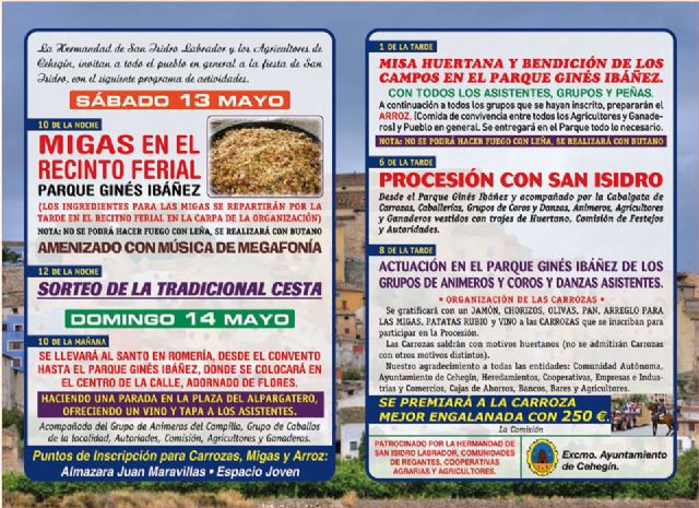 La huerta de Cehegín protagonizará el fin de semana con las fiestas de San Isidro Labrador 2017 - 1, Foto 1