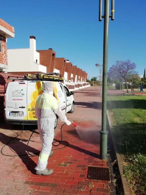 Las labores de limpieza y desinfección de los soportes de farolas continúan esta semana en diecisiete pedanías - 1, Foto 1