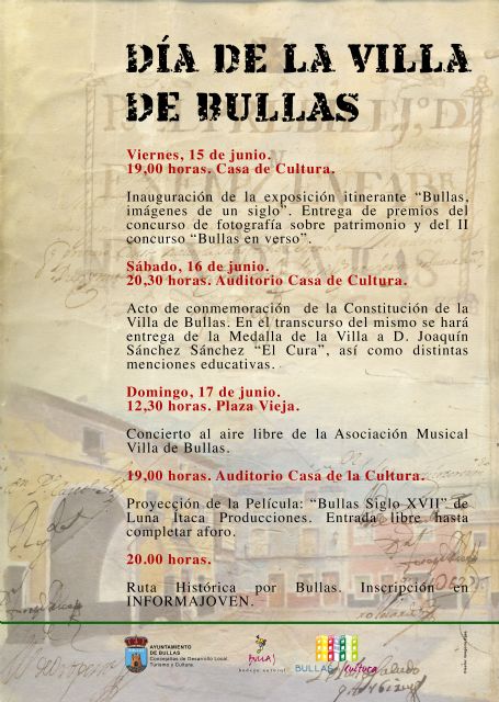 El Ayuntamiento de Bullas conmemora la constitución de Bullas como Villa - 1, Foto 1