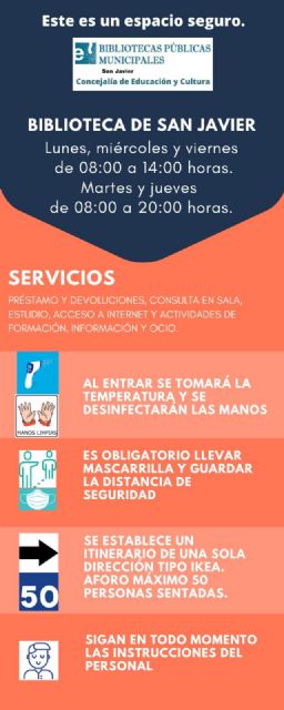 La biblioteca de San Javier amplía sus servicios a partir del próximo 15 de junio - 1, Foto 1