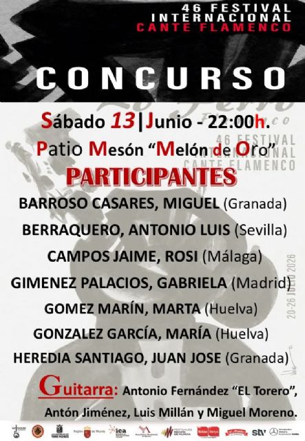 Lo Ferro disfrutar� de la segunda noche de concurso en el patio del Mes�n Mel�n de Oro
