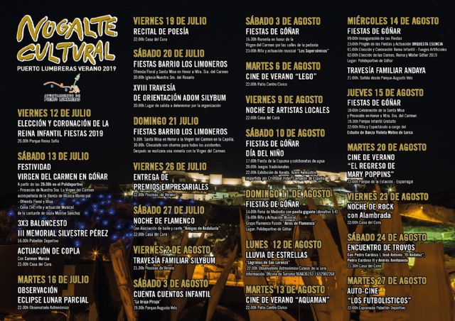 Puerto Lumbreras apuesta por un verano lleno de actividades a través de la programación Nogalte Cultural 2019 - 3, Foto 3