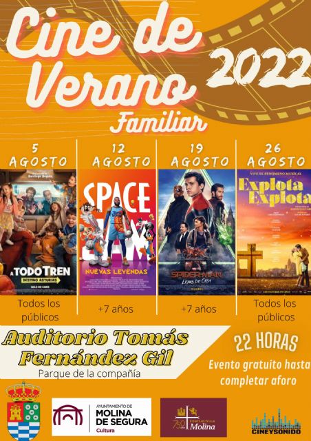 El Ayuntamiento de Molina de Segura ha programado para el mes de agosto un nuevo ciclo de Cine de Verano Familiar - 1, Foto 1