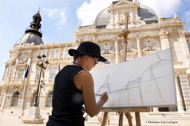 Decenas de artistas retratan la Cartagena modernista en el primer Concurso de Pintura al Aire Libre - 3, Foto 3