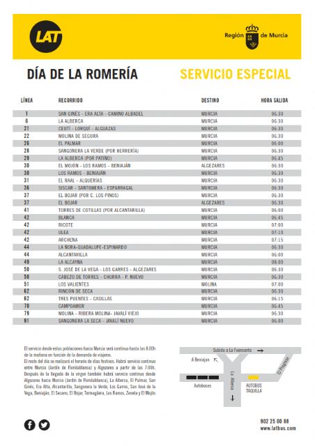 Autobuses LAT prepara servicios especiales para el día de la Romería - 1, Foto 1