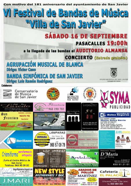 El VI Festival de Bandas de Música Villa de San Javier reúne a la Agrupación Musical de Blanca y la Banda Sinfónica de San Javier - 2, Foto 2