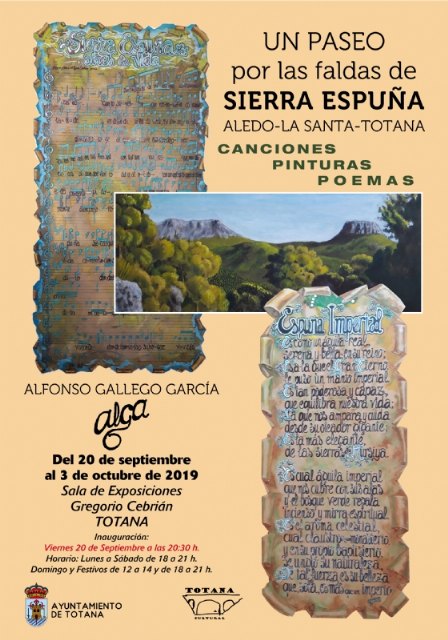 La exposición “Un paseo por las faldas de Sierra Espuña. Canciones, pinturas y poemas”, del polifacético Alfonso Gallego, se celebrará del 20 de septiembre al 3 de octubre - 5, Foto 5