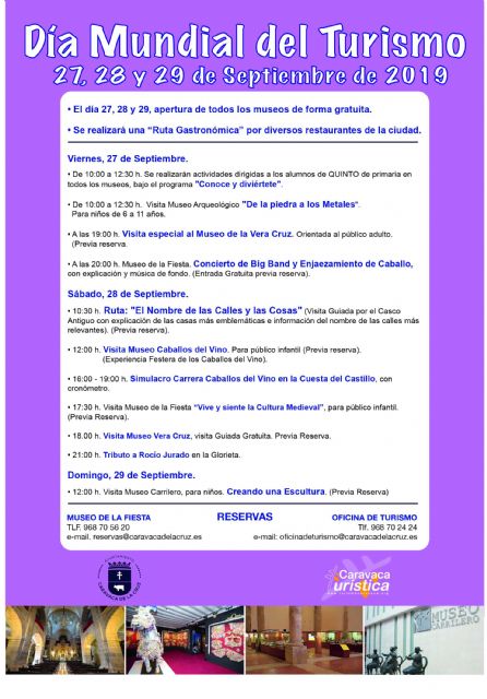 Actividades infantiles, rutas guiadas, talleres, puertas abiertas y música para conmemorar el 'Día Mundial del Turismo' en Caravaca de la Cruz - 4, Foto 4