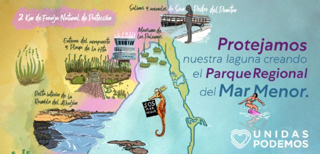 Unidas Podemos pone en marcha una página web en la que explica cómo se configuraría el Parque Regional del Mar Menor - 1, Foto 1