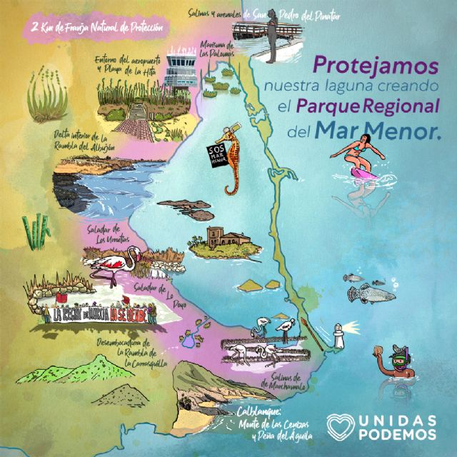 Unidas Podemos pone en marcha una página web en la que explica cómo se configuraría el Parque Regional del Mar Menor - 3, Foto 3