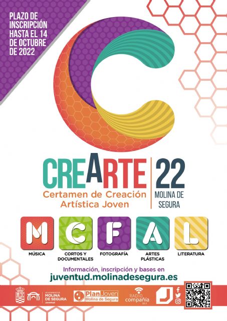 La Concejalía de Juventud de Molina de Segura convoca la sexta edición del Certamen de Creación Artística Joven CREARTE 2022 - 1, Foto 1