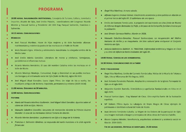 El Valle de Ricote revive su historia y patrimonio con la quinta edici�n del Congreso de Oj�s