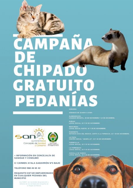 La concejalía de Sanidad acerca a las pedanías de Lorca la campaña de chipado gratuito - 2, Foto 2