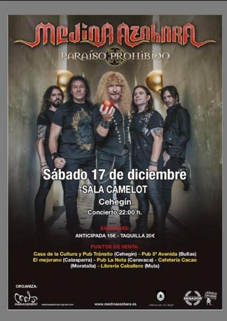 Medina Azahara actuará el próximo sábado, 17 de diciembre, en Cehegín dentro de las actividades de Navidad - 1, Foto 1