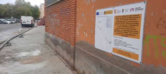 El Ayuntamiento de Molina de Segura invierte 495.979 euros en las obras de ampliación de aceras y mejora de accesibilidad, en el marco de los fondos europeos Next Generation - 2, Foto 2
