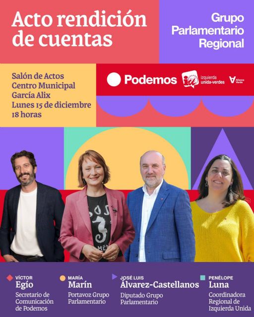 El Grupo Parlamentario PodemosIzquierda Unida-VerdesAlianza Verde rendirá cuentas en el García Alix - 1, Foto 1