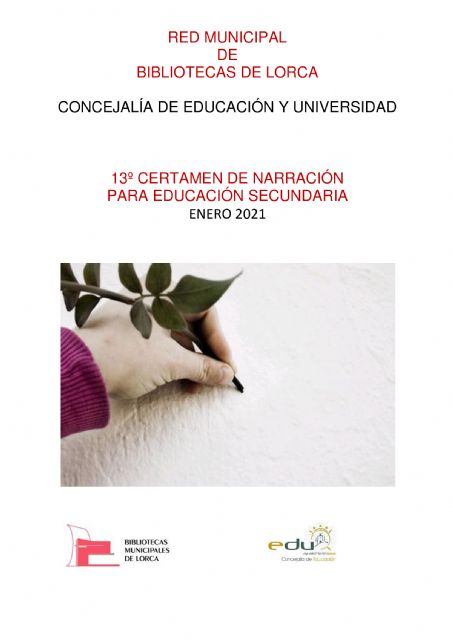 El Ayuntamiento de Lorca convoca el 13° Certamen de Narración para Educación Secundaria ´Premio Ángeles Pascual´, organizado por la Red Municipal de Bibliotecas - 1, Foto 1