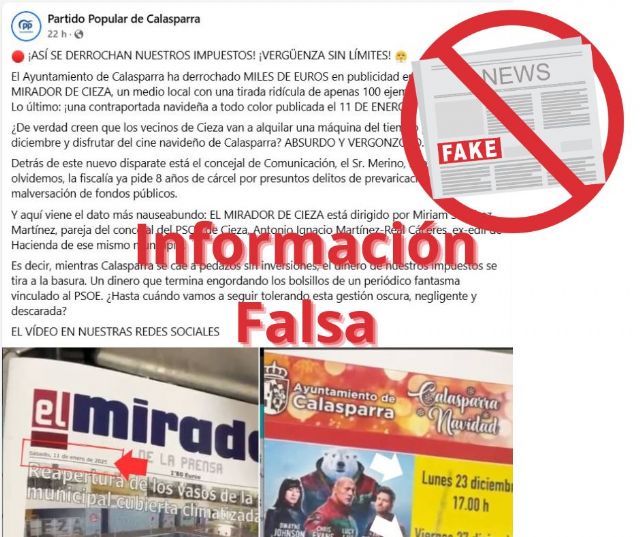 Desde el Equipo de Gobierno de Ayuntamiento de Calasparra se desmiente categóricamente las acusaciones vertidas por el Partido Popular en su nota de prensa - 1, Foto 1